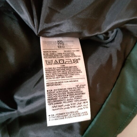 Old Navy Puffer Vest Men XXL Forest Green Jacket Snap Zip Up Recycled - Picture 6 of 11